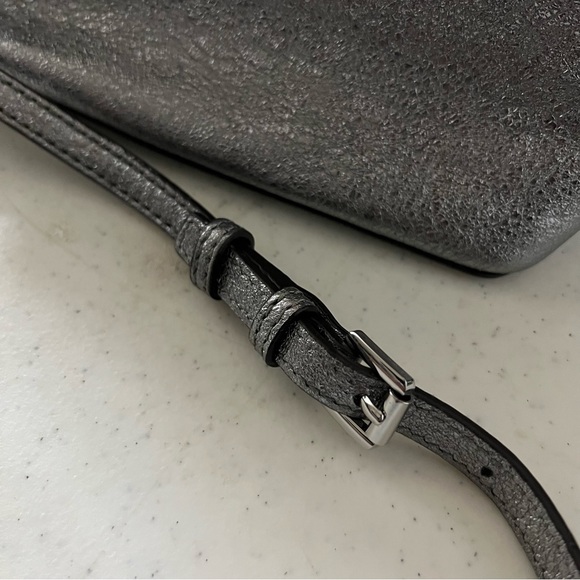 Michael Kors LT Pewter LG Dome Crossbody Leather Bag - Picture 10 of 14